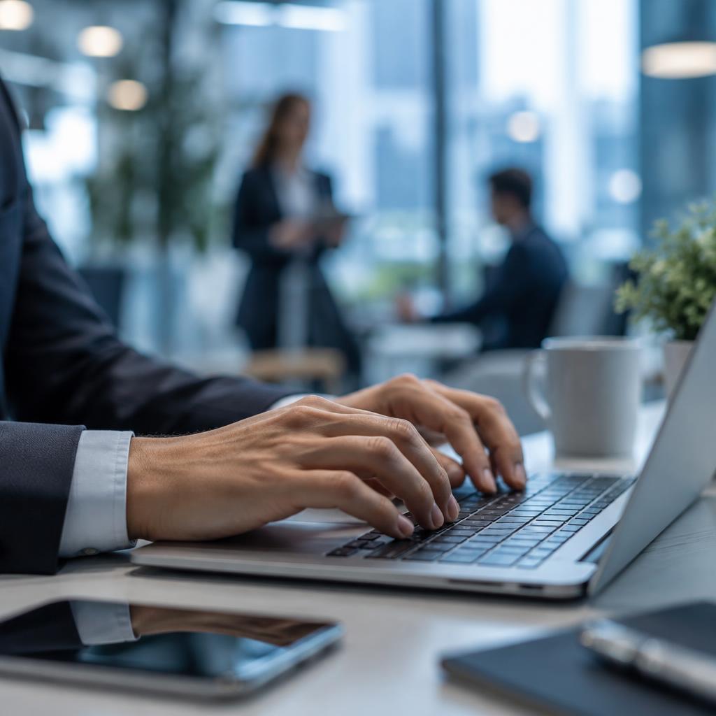 Diverse Technologieberater arbeiten gemeinsam an digitalen Lösungen